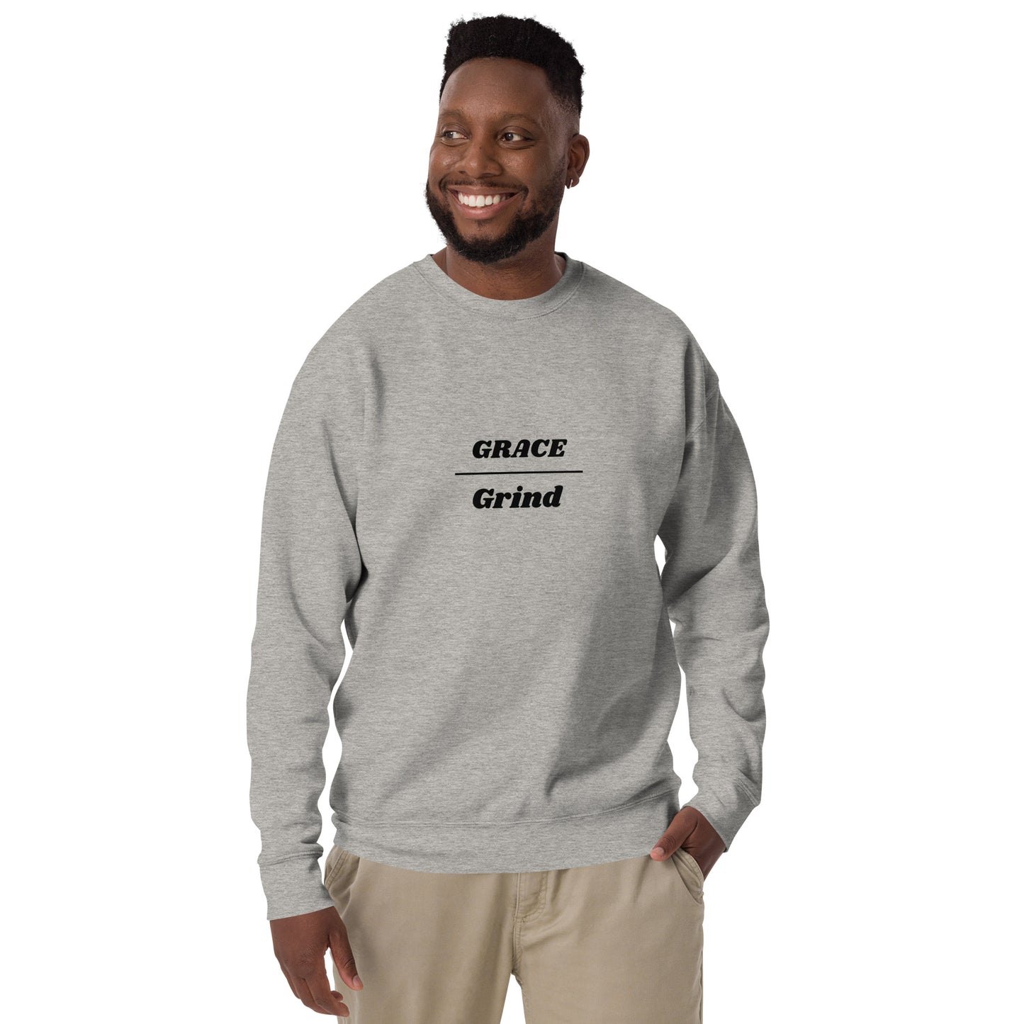 Grace Over Grind Unisex Premium Sweatshirt-BLK