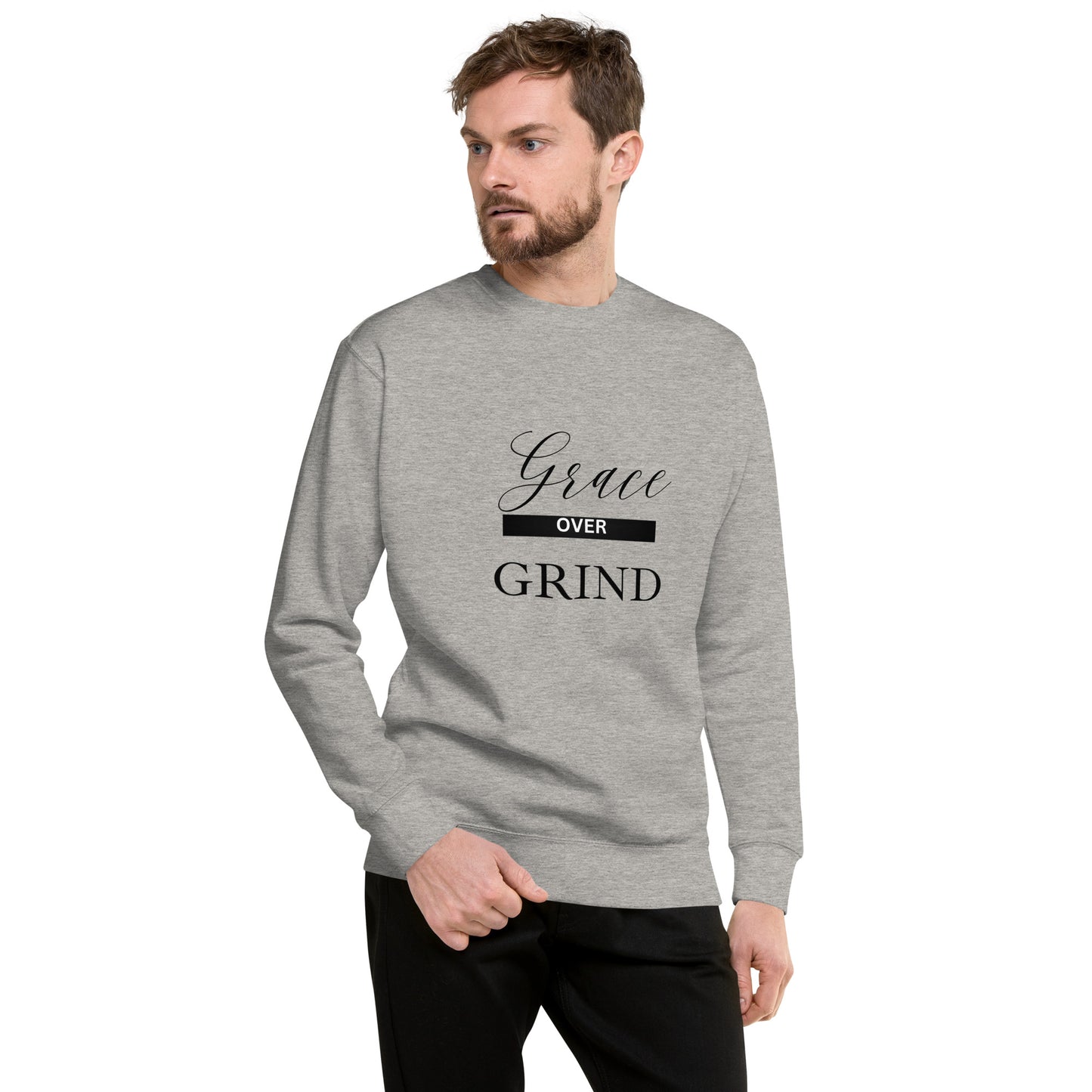 Grace Over Grind Premium Sweatshirt-BLK