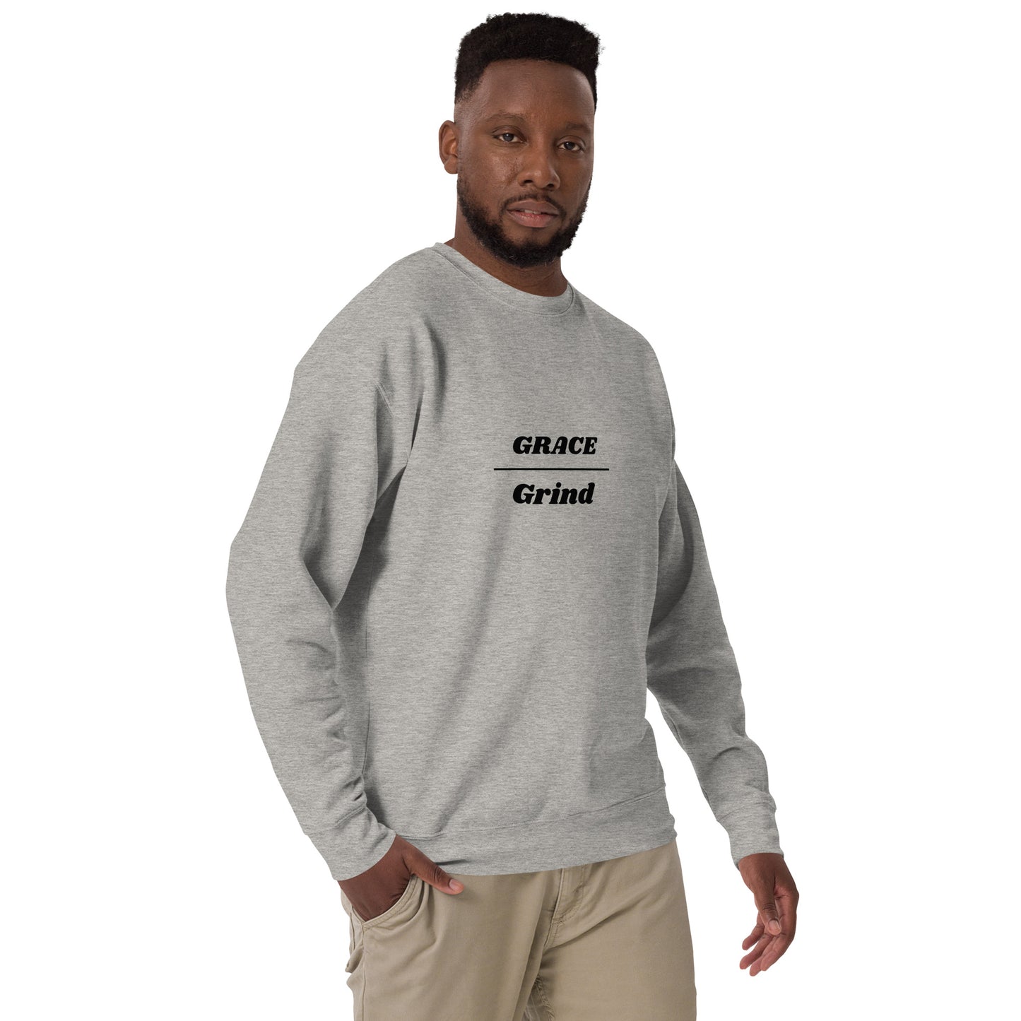 Grace Over Grind Unisex Premium Sweatshirt-BLK