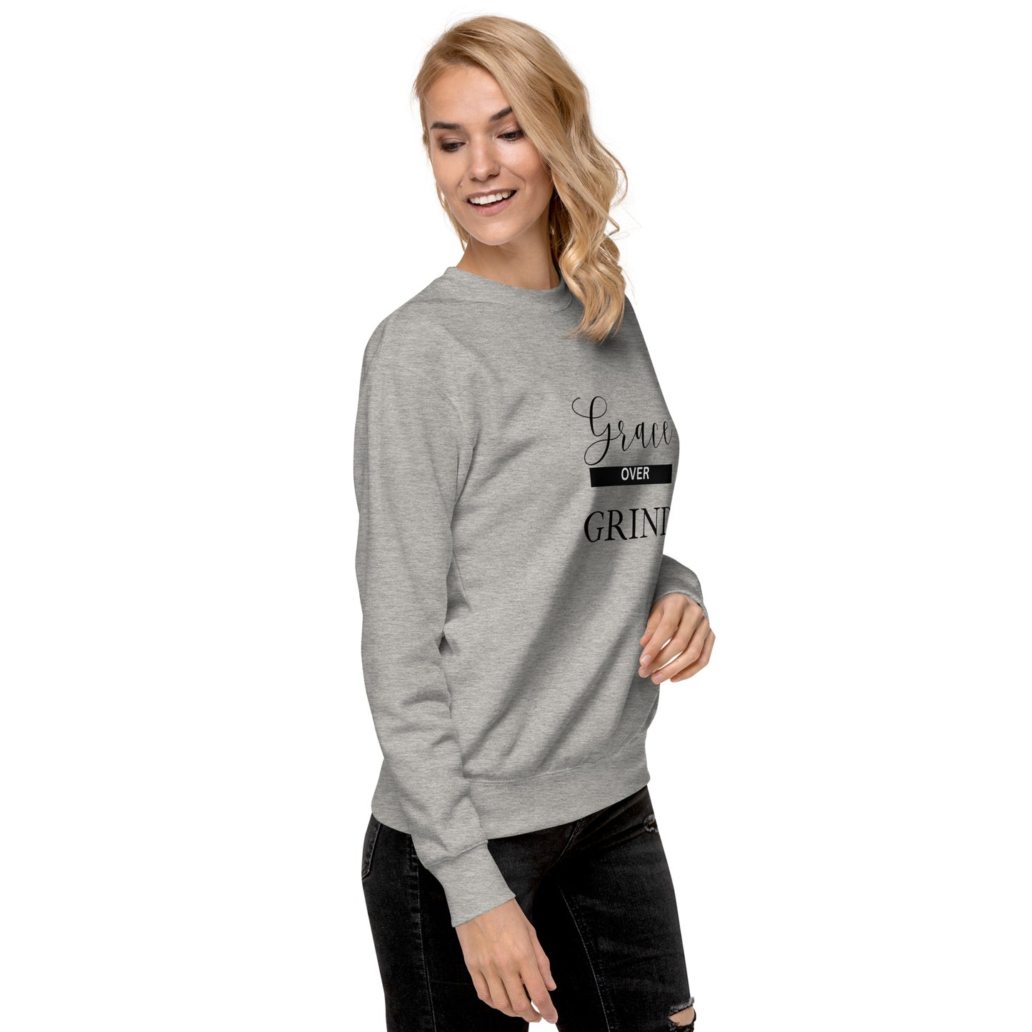 Grace Over Grind Premium Sweatshirt-BLK