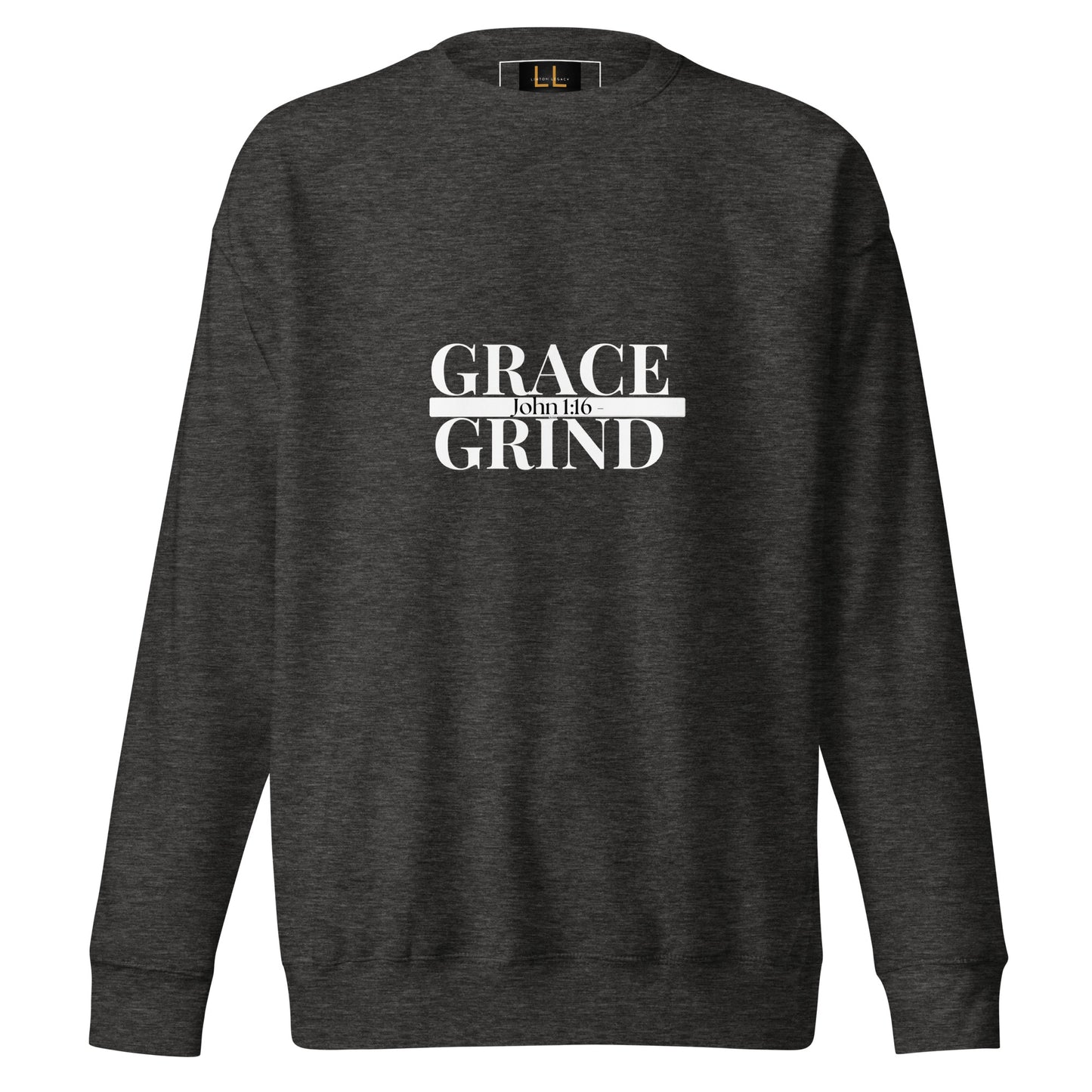 Grace Over Grind w/ Scripture Premium Sweatshirt-WHT