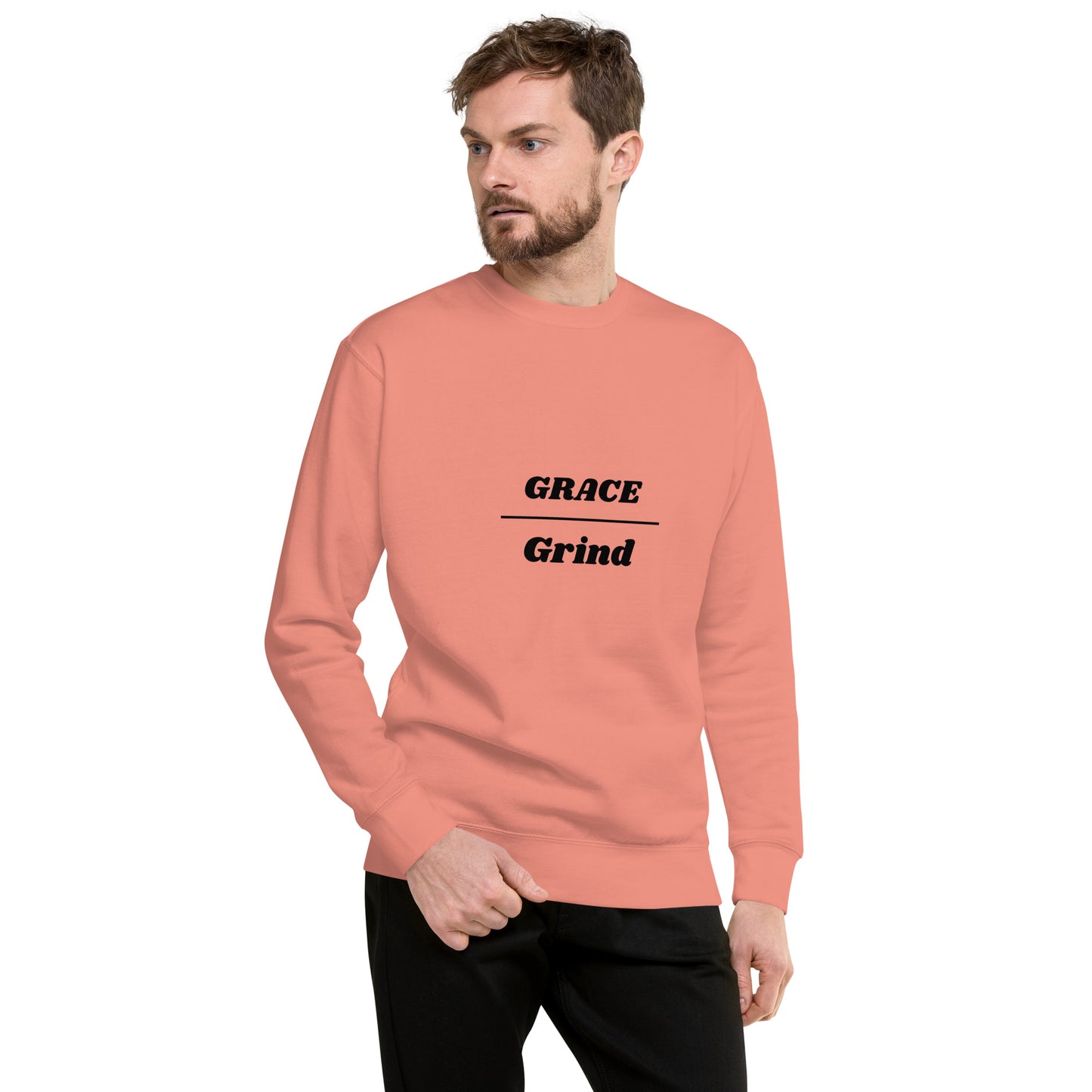 Grace Over Grind Unisex Premium Sweatshirt-BLK