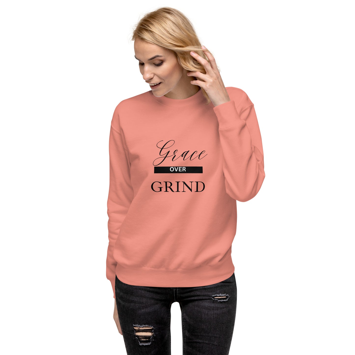 Grace Over Grind Premium Sweatshirt-BLK