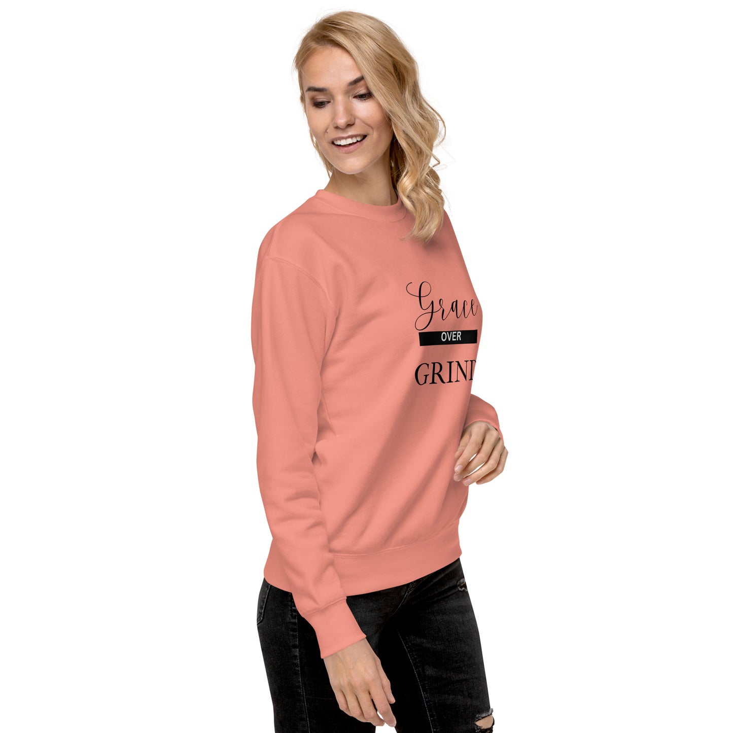 Grace Over Grind Premium Sweatshirt-BLK