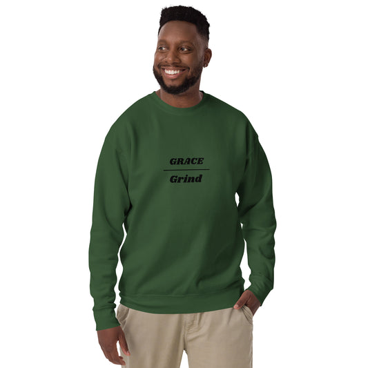 Grace Over Grind Unisex Premium Sweatshirt-BLK