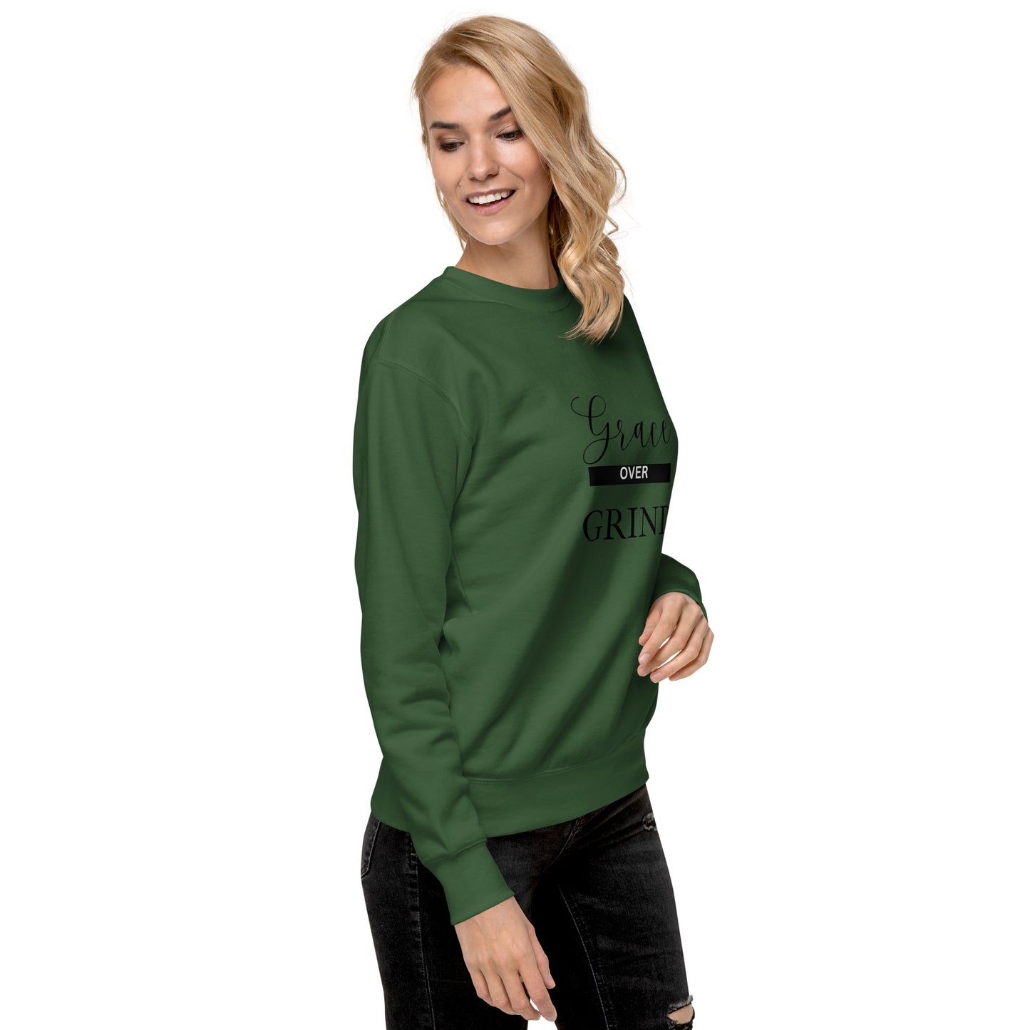 Grace Over Grind Premium Sweatshirt-BLK