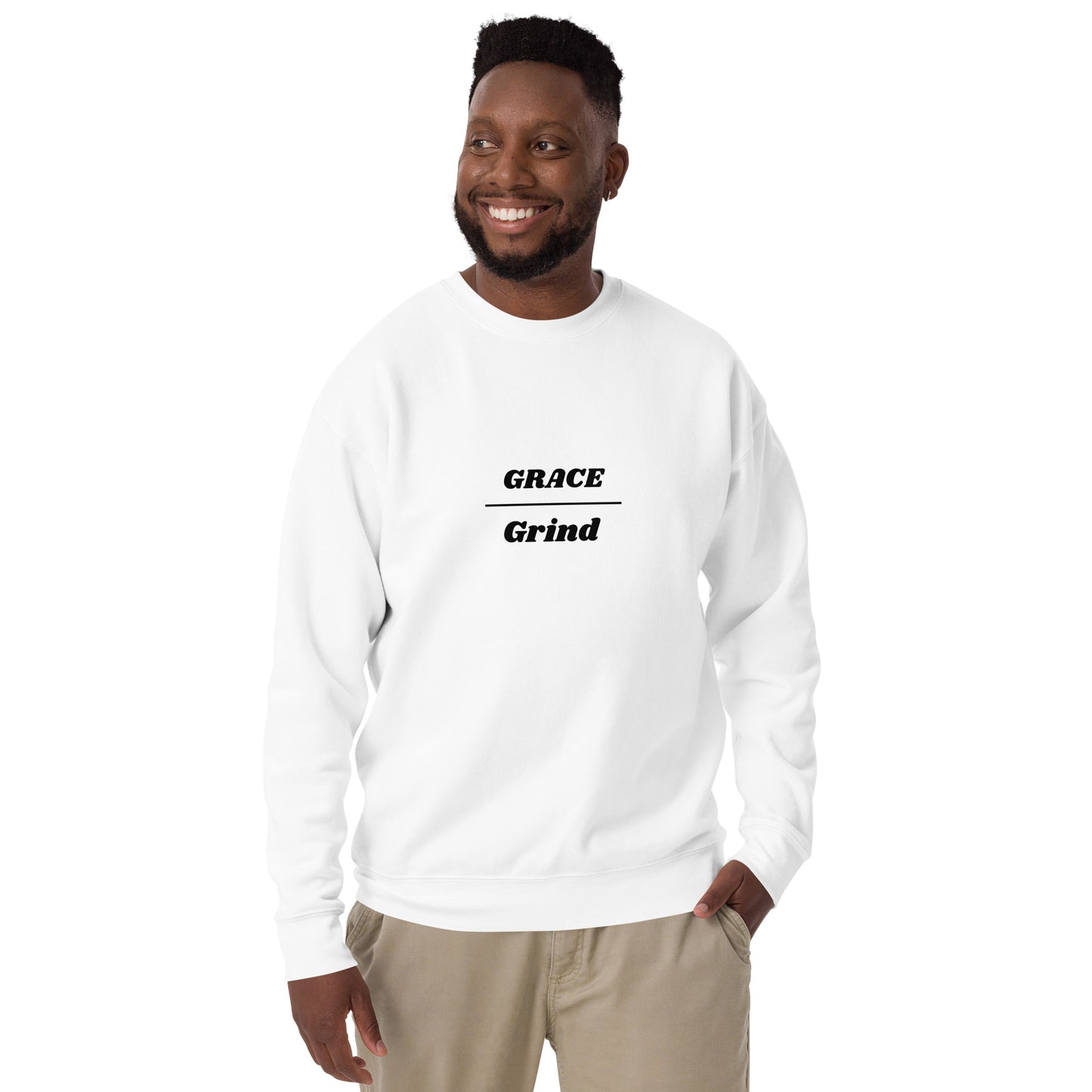 Grace Over Grind Unisex Premium Sweatshirt-BLK