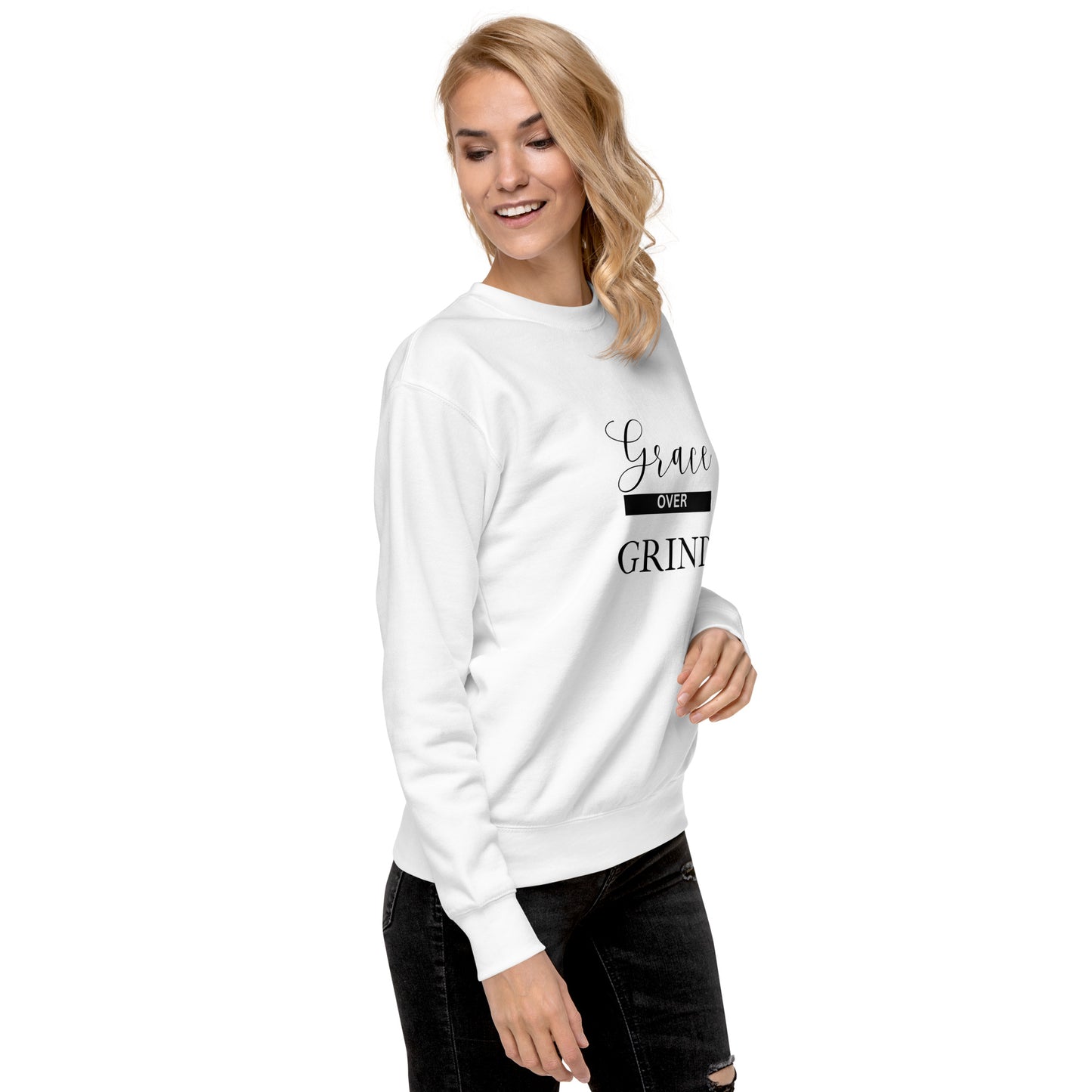 Grace Over Grind Premium Sweatshirt-BLK